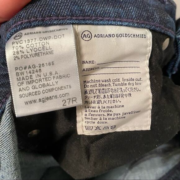 AG Polka Dotted STEVIE Ankle Jeans Slim Straight Size 27 - Picture 7 of 9